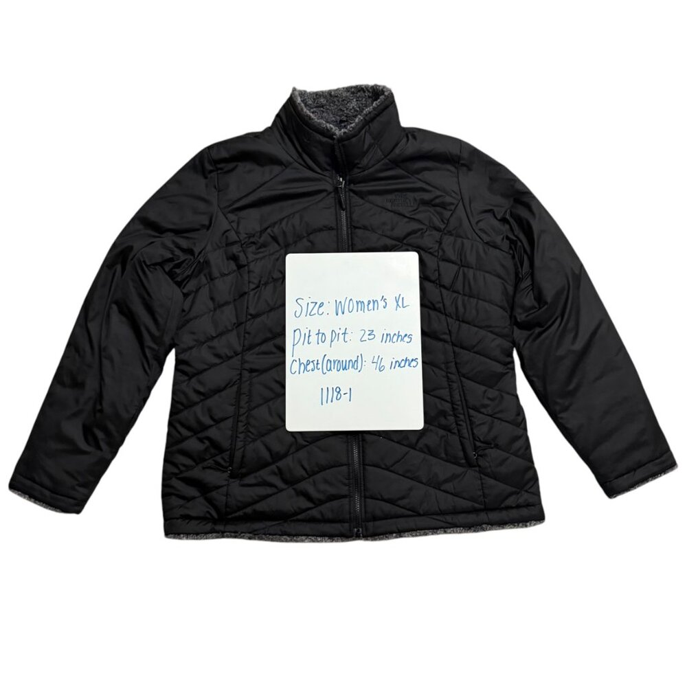 The North Face Black Puffer Jacket, Lined with Super Soft Faux Fur - Picture 2 of 4